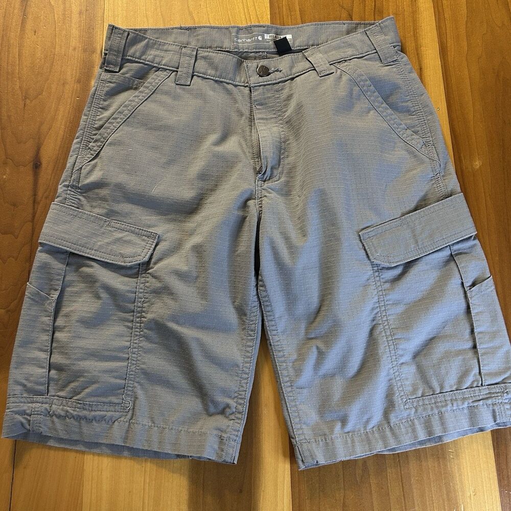 Carhartt Men’s Relaxed Fit Cargo Shorts. 33. Gray. Rip Stop. Utility